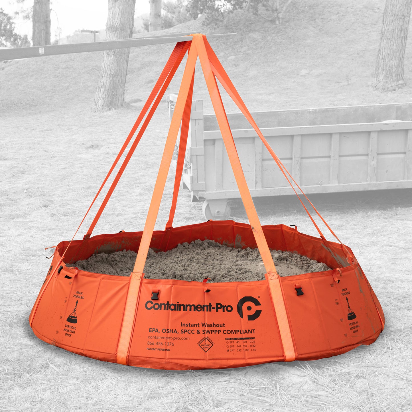7ft - Containment-Pro® Washout with Lifting Straps (up to 7000 lbs.)