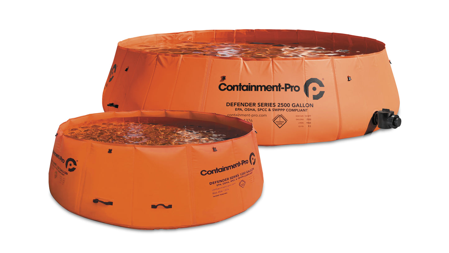 RF-welded TPU seams on Containment-Pro Defender Series — fuel and chemical resistant emergency basin