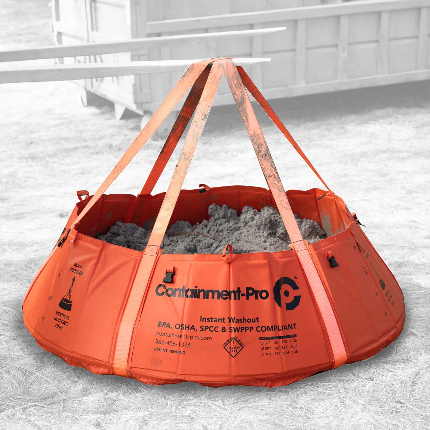 5ft - Containment-Pro® Washout with Lifting Straps (up to 4000 lbs.)